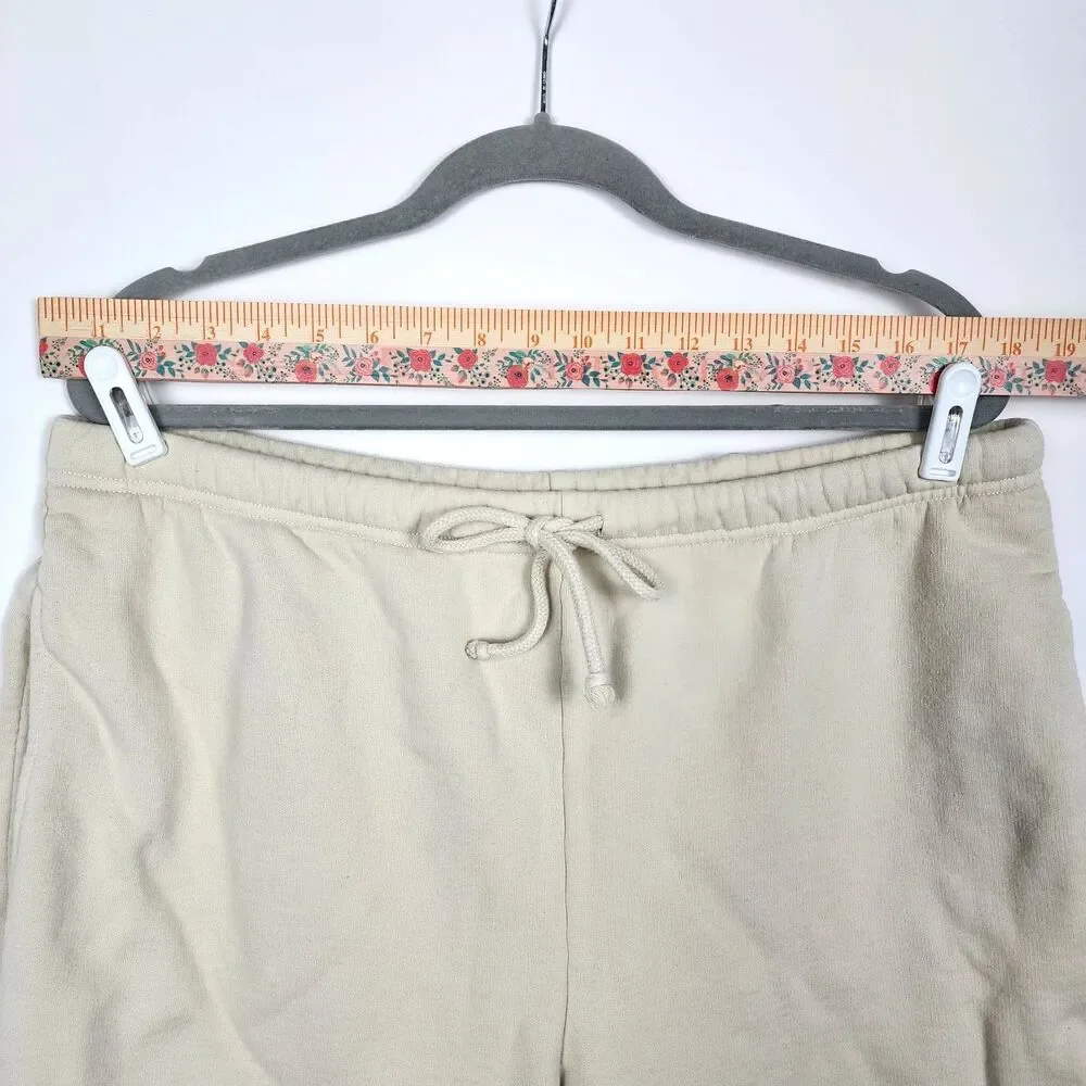 Wilfred Free Aritzia Comfort Cotton Sweatpant Shorts Cream Ivory Size X-Large